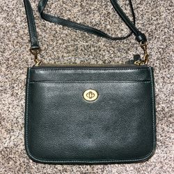 Dark green Coach purse
