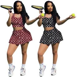 2 Piece Throw Back Skirt Set 