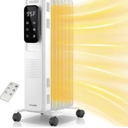 Brand New In The Box- FOHERE Electric Oil Filled Radiator Heater for Large Room with LED Touch Screen & Remote Control, 4 Modes, Overheat & Tip-Over P