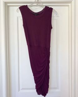 bcbgmaxazria burgundy ruched dress xs