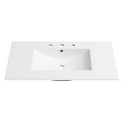 Eridanus Tucson 36 in. W x 18 in. D Vitreous China Single Sink Vanity Top in White with 3-Faucet Holes (Sink Only)