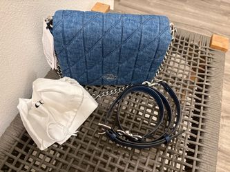 Coach denim crossbody bag with chain