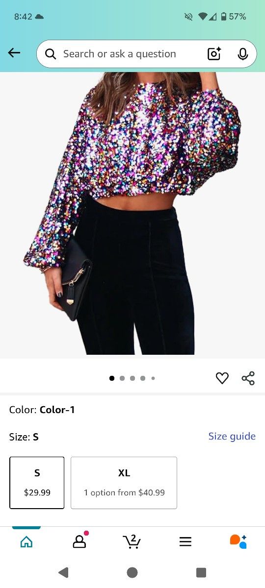 BRAND NEW!! Sequins Blouse/ Top/ Crop Top
