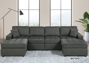 DOUBLE CHAISE SECTIONAL IN GREY FABRIC