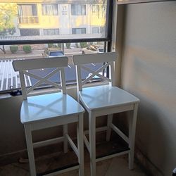 white wood stools $35 obo