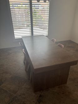 Wood Table / Desk with 4 Chairs