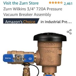 Zurn Wilkins  Pressure Vacuum Breaker