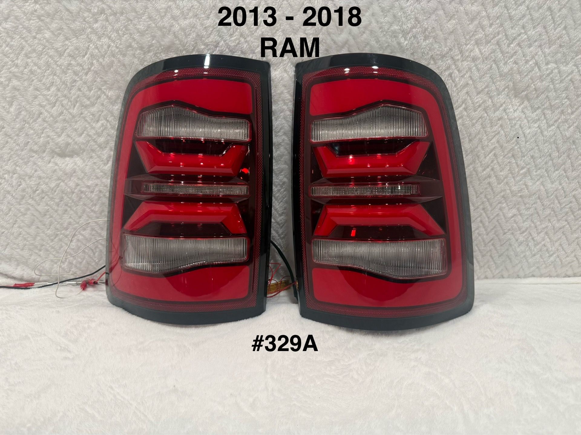 2013 to 2018 Dodge RAM 1500 / 2500 / 3500 Red LED Bar Tail Lights (ONLY FITS FACTORY LED PLUG)
