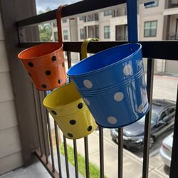 Flower Pots For Rail (5 Total) 