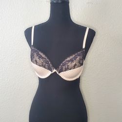 Simply Vera Vera Wang Women’s Pink W/ Black Lace Polka Dots Size: 38 B  