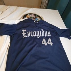 Men's Escogidos 44 Size XL Jersey Navy Blue Gray And White