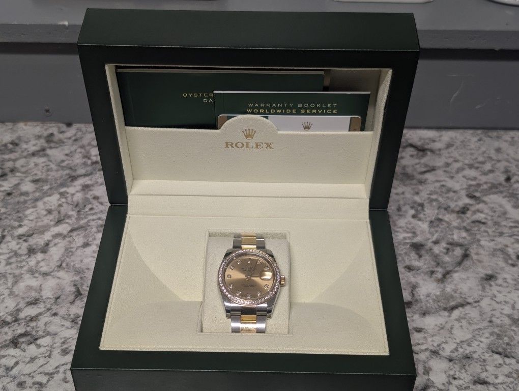 Rolex Datejust SS/18kt, Diamond Bezel, W Box/Papers
