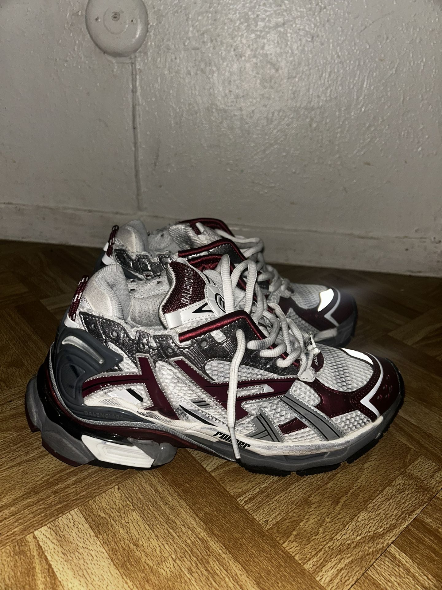 Red and Gray Balenciaga Runners (Size 40 - 9)