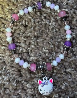 Crystal bead bracelets with charm