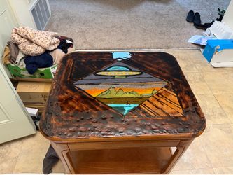 Wood coffee table