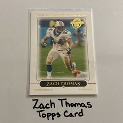Zach Thomas Miami Dolphins Hall of Fame LB Topps Card. 