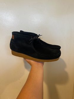 CLARKS SHACRE CHUKKA BOOT BLACK SUEDE LEATHER WALLABEES Men Size : 10.5