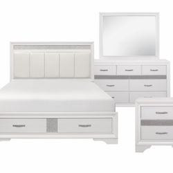 White or Grey Bedroom Set