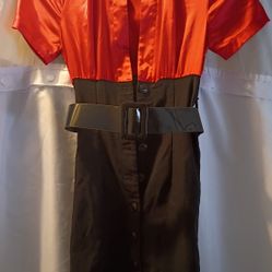 Red & Black Sexy Dinner Dress w/Belt