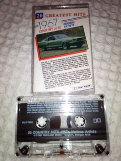 20 Greatest Hits 1967 Country Cassette Tape