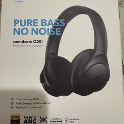 Soundcore by Anker Q20i Hybrid Active Noise Cancelling Headphones, Wireless Over-Ear Bluetooth, 40H Long ANC Playtim