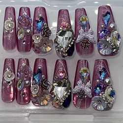Diamond/gem Custom Nails