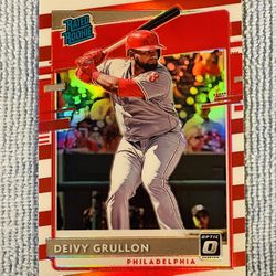 Deivy Grullon Philadelphia Phillies 2020 Panini Donruss Optic Choice Rated Rookie Freedom Prizm /45 SSP!