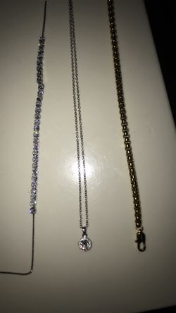 Silver Bracelet Silver Necklace And Gold Bracelet 