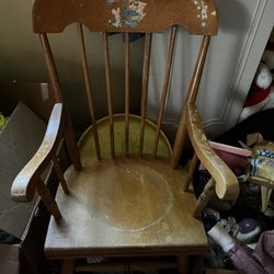 Child’s Ricking Chair And Other Wood Items