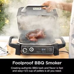 Ninja Woodfire 7-in1 Outdoor Grill Smoker Grey 1760 Watt Electric RETAIL $370