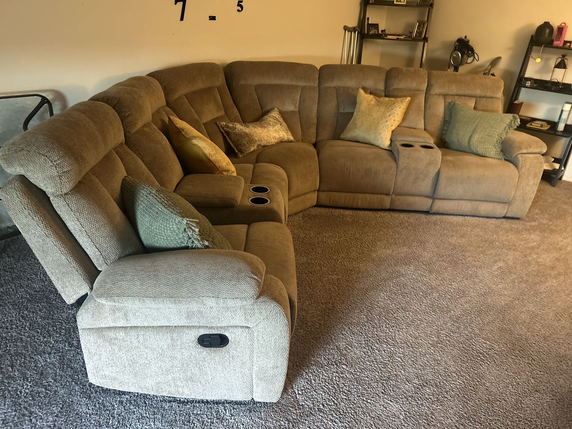 Spacious L-shaped sectional couch