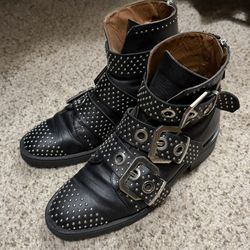 Zara Studded Leather Boots