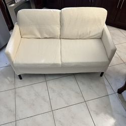 NEW AODAILIHB 51" W Mini Arm Sofa, Upholstered 2-Seater Love Seat (WHITE)