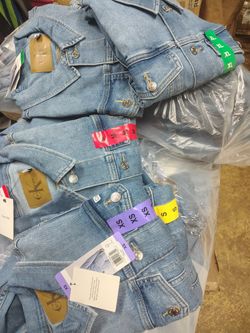 20 Pack Calvin Klein NEW Women Blue Jean Demin Trucker Jackets Assorted Sizes 