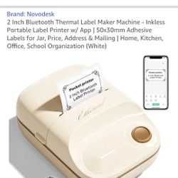 2 Inch Bluetooth Thermal Label Maker Machine - Inkless Portable Label Printer w/ App | 50x30mm Adhesive Labels for Jar, Price, Address & Mailing | Hom