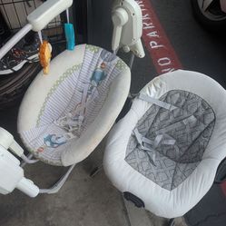 Baby swing and vibrating bouncy seat CASH ONLY ! Pick up in vista