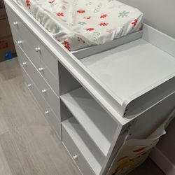 Changing Table With Drawers and Changing Pad
