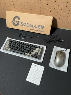 New 65% Gaming Keyboard and Mouse Combo, RGB Backlit Keyboard + 7200 DPI Gaming Mouse, Ultra-Compact Anti-Ghosting Wired Keyboard and Mouse for PC Lap
