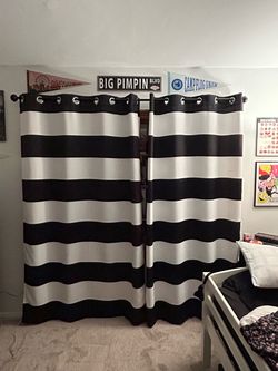Black & white striped curtains