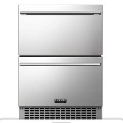 BODEGA 24 in. Single Zone 149 Cans Beverage & Wine Cooler with Double Drawer in Stainless Steel for Outdoor & Indoor Use