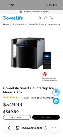 GoveeLife Smart Countertop Ice Maker 2 Pro