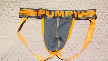 PUMP! Men’s Athletic Jockstrap XL Dark Green  & Orange Designer Underwear