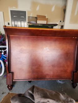 Cherry Wood Sleigh Bed