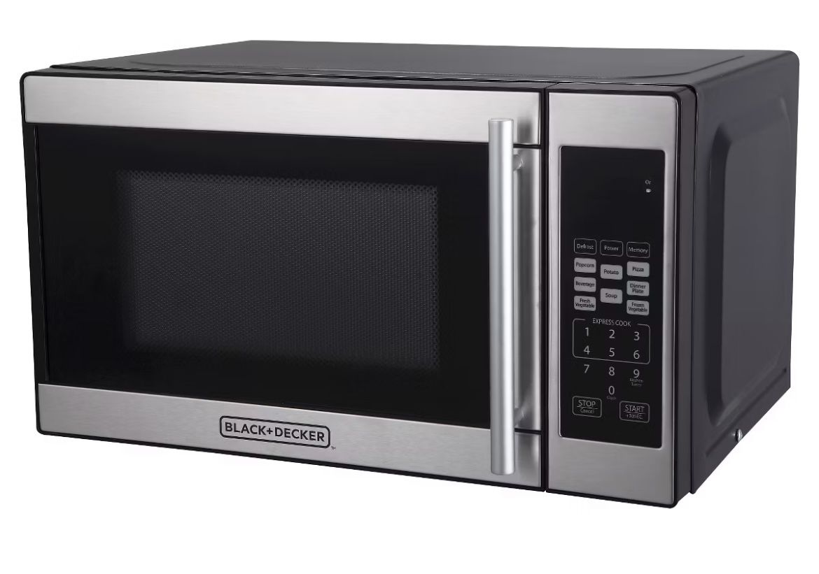 Black+Decker Microwave – Stainless Steel, Excellent Condition