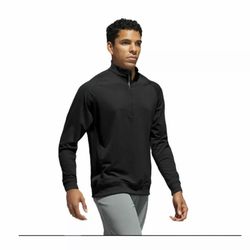 Adidas Golf  Mens Size LClassic Club 1/2 Zip Black Golf Sweater