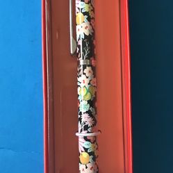 New In Box!  Vera Bradley Ball Point Twist Pen, Black Ink, Flowers,