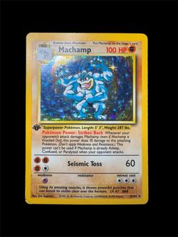 1st ed Machamp Base Set Holo