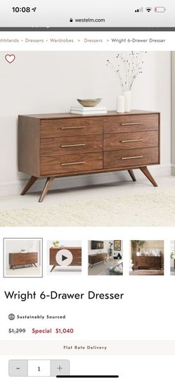 West elm wright 6 drawer dresser for Sale in Canby OR OfferUp