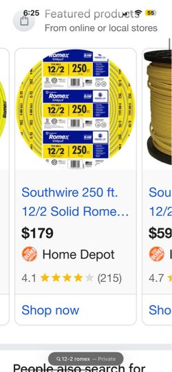 Southwire Romex SIMpull 12/2 Wire 250 ft