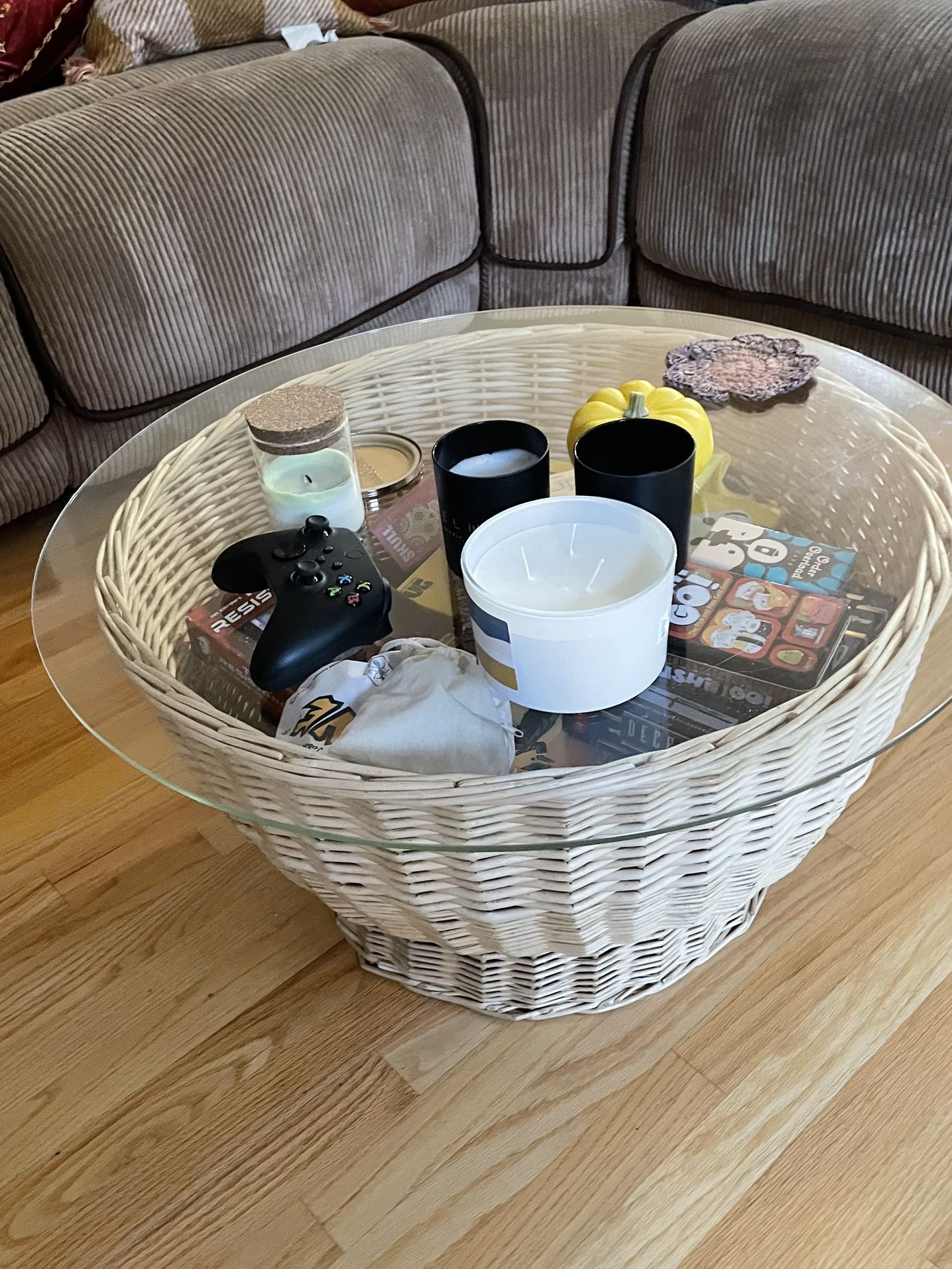 Rattan coffee table with storage